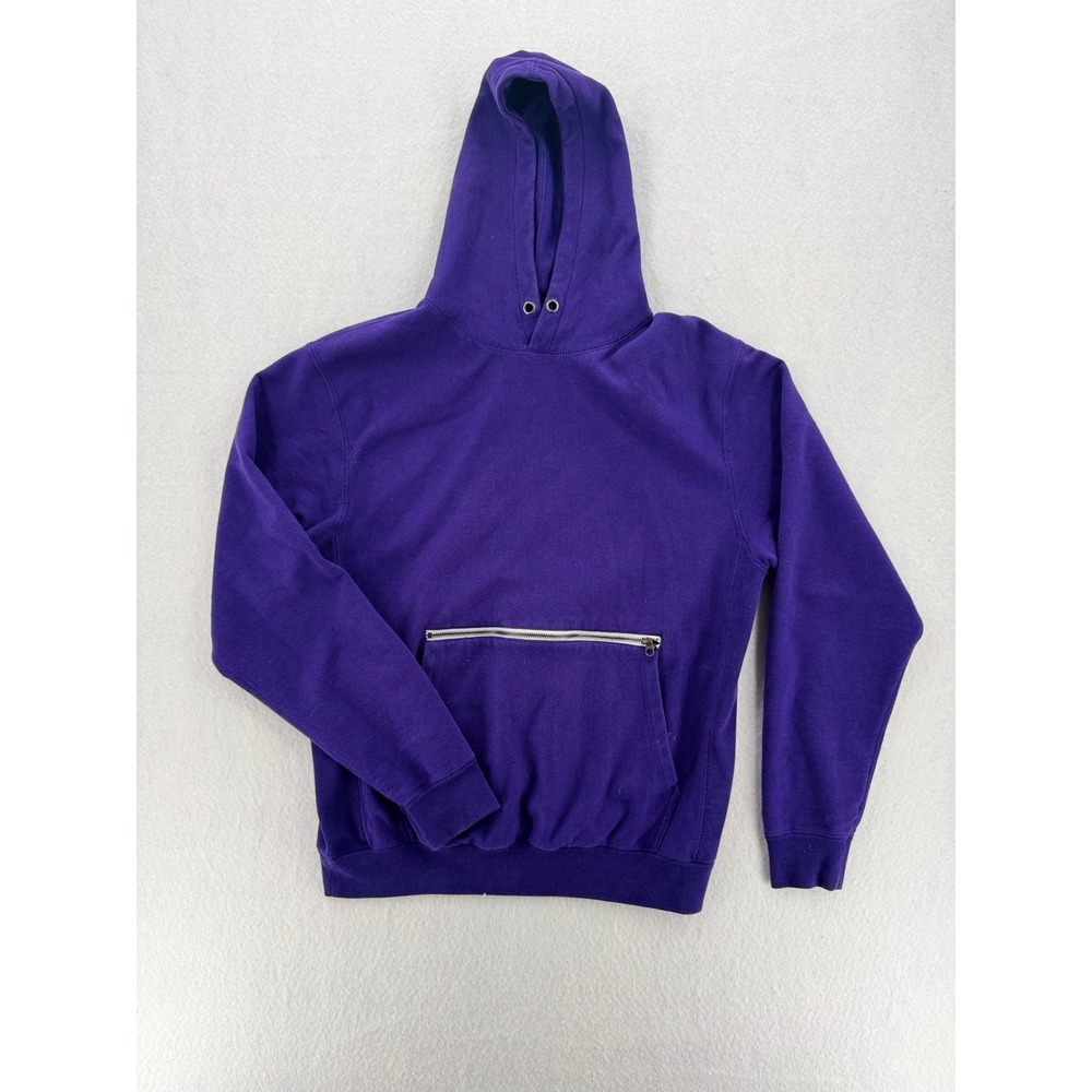 Maison Article Purple Hoodie Zippered Kangaroo Pocket Mens Large